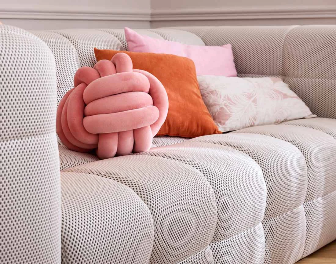 Canapé 3 places en tissu mailles 3D Suzano