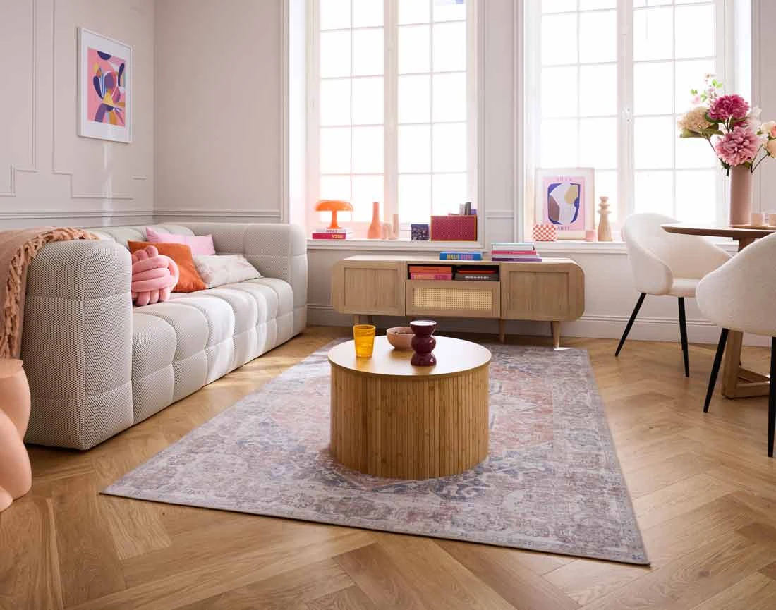 Canapé 3 places en tissu mailles 3D Suzano