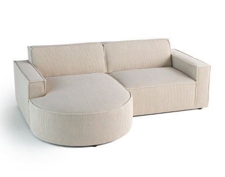 Canapé d'angle gauche 4 places en velours côtelé Spiaggia