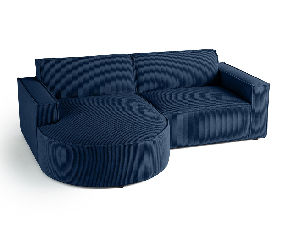Canapé d'angle gauche 4 places en velours côtelé Spiaggia