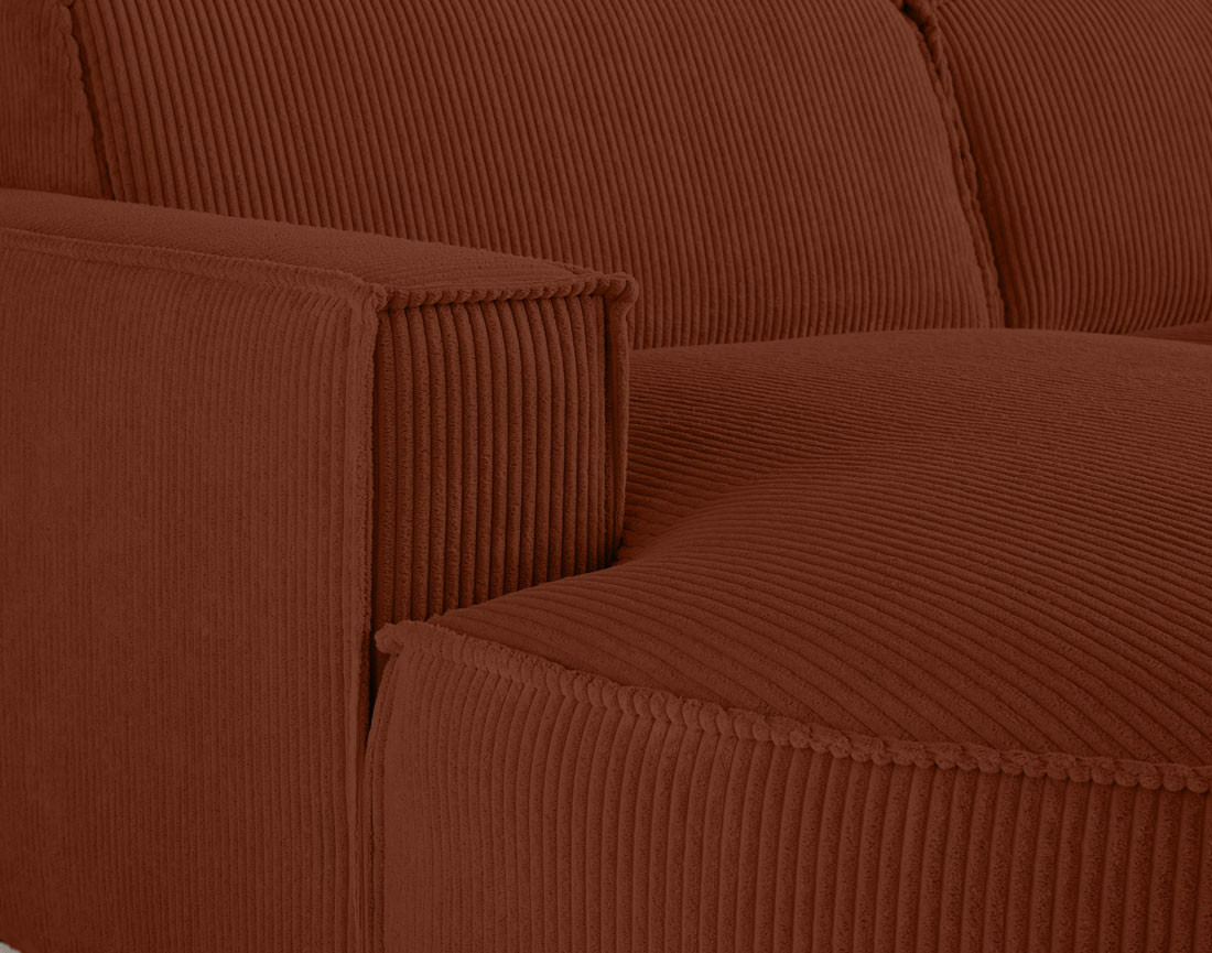 Canapé d'angle gauche 4 places en velours côtelé Spiaggia