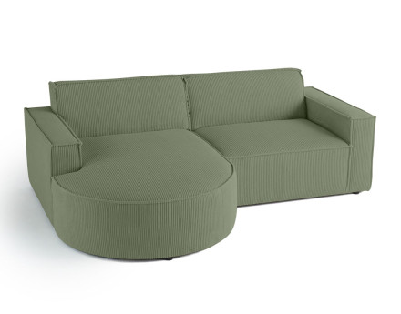 Canapé d'angle gauche 4 places en velours côtelé Spiaggia