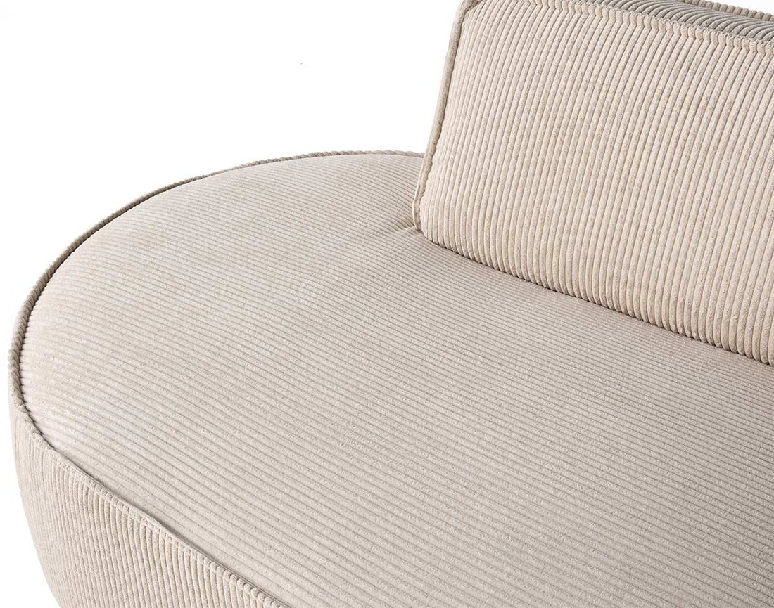 Canapé d'angle droit aux formes arrondies 4 places en velours côtelé Spiaggia Canapé d'angle droit aux formes arrondies 4 places en velours côtelé Spiaggia