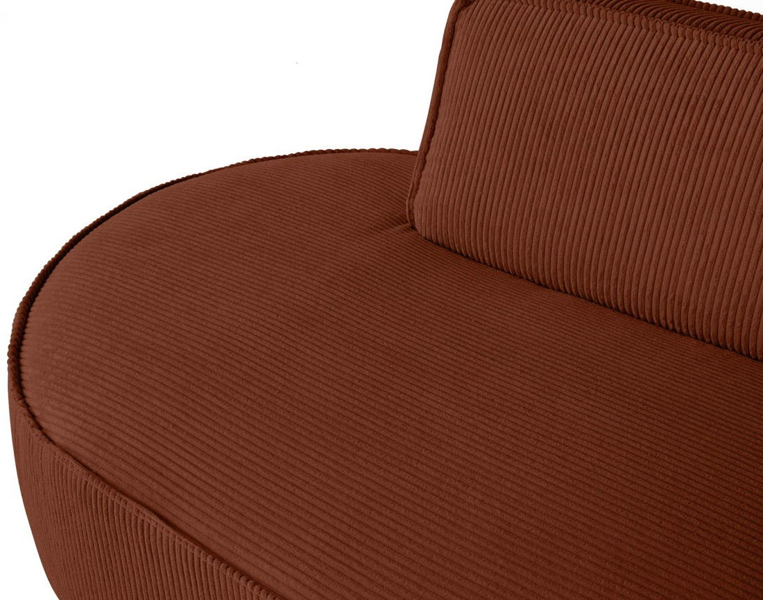 Canapé d'angle droit aux formes arrondies 4 places en velours côtelé Spiaggia