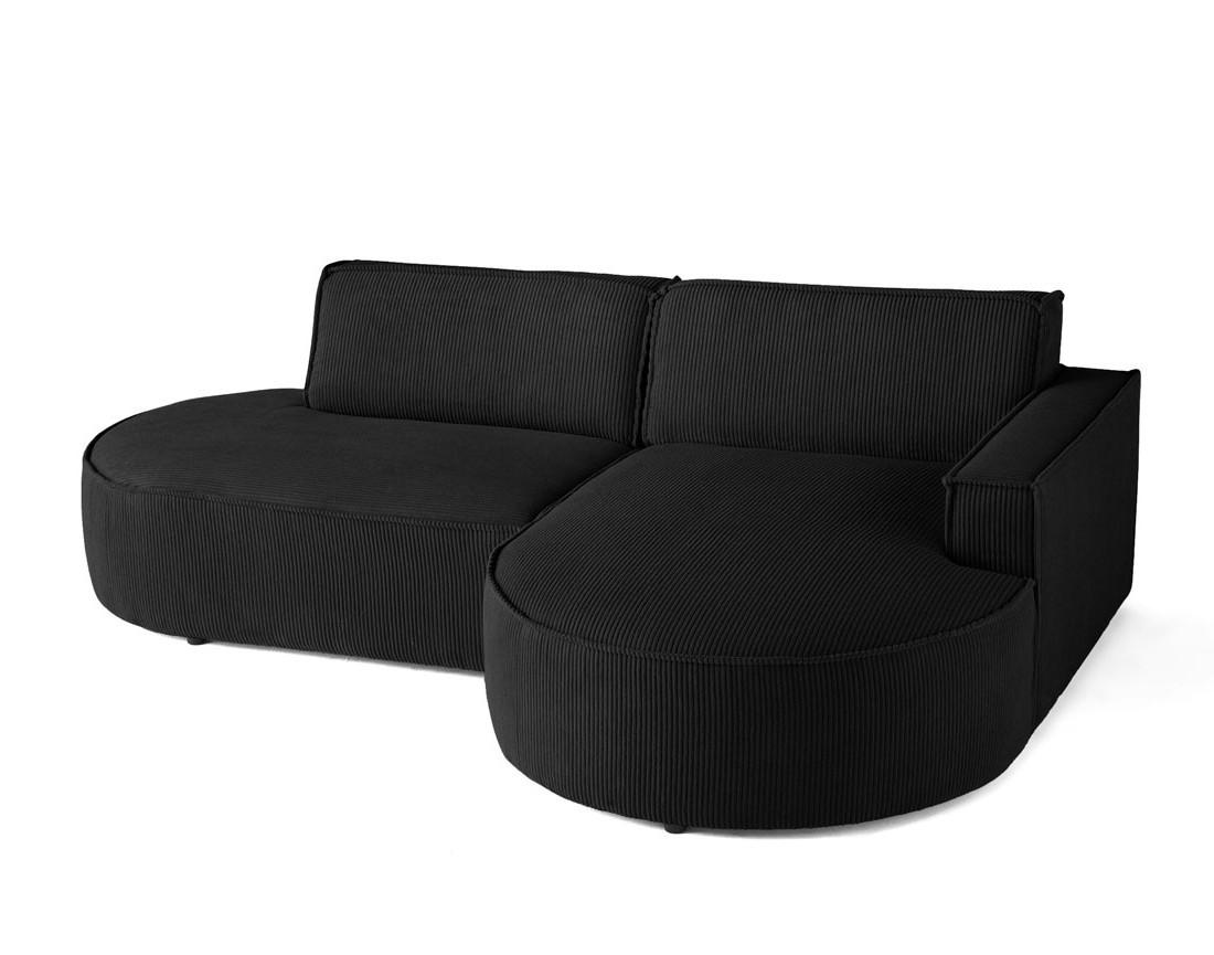 Canapé d'angle droit aux formes arrondies 4 places en velours côtelé Spiaggia Canapé d'angle droit aux formes arrondies 4 places en velours côtelé Spiaggia