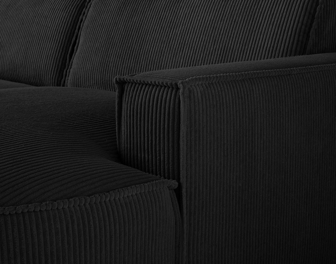 Canapé d'angle droit aux formes arrondies 4 places en velours côtelé Spiaggia Canapé d'angle droit aux formes arrondies 4 places en velours côtelé Spiaggia