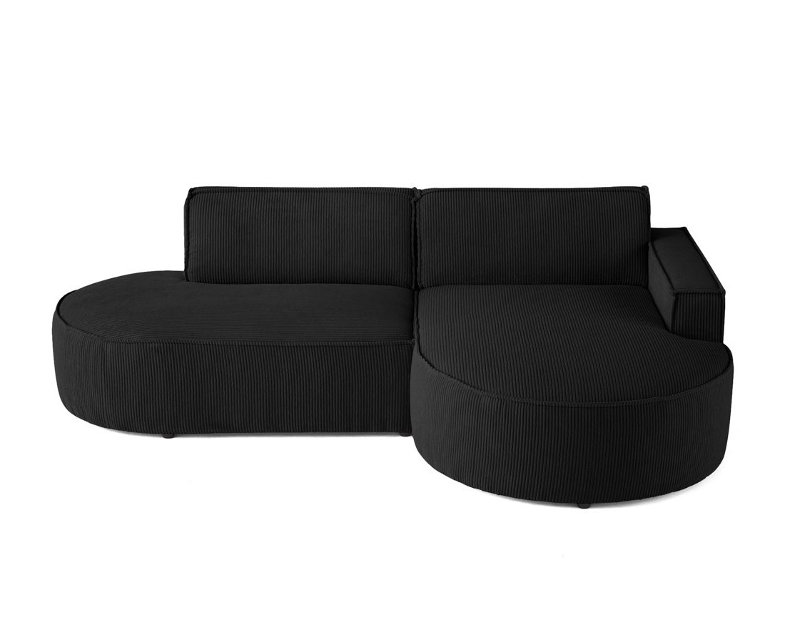 Canapé d'angle droit aux formes arrondies 4 places en velours côtelé Spiaggia Canapé d'angle droit aux formes arrondies 4 places en velours côtelé Spiaggia