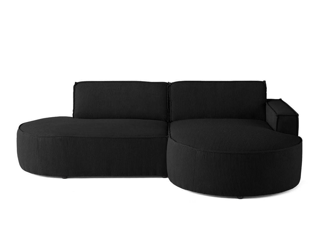 Canapé d'angle droit aux formes arrondies 4 places en velours côtelé Spiaggia Canapé d'angle droit aux formes arrondies 4 places en velours côtelé Spiaggia