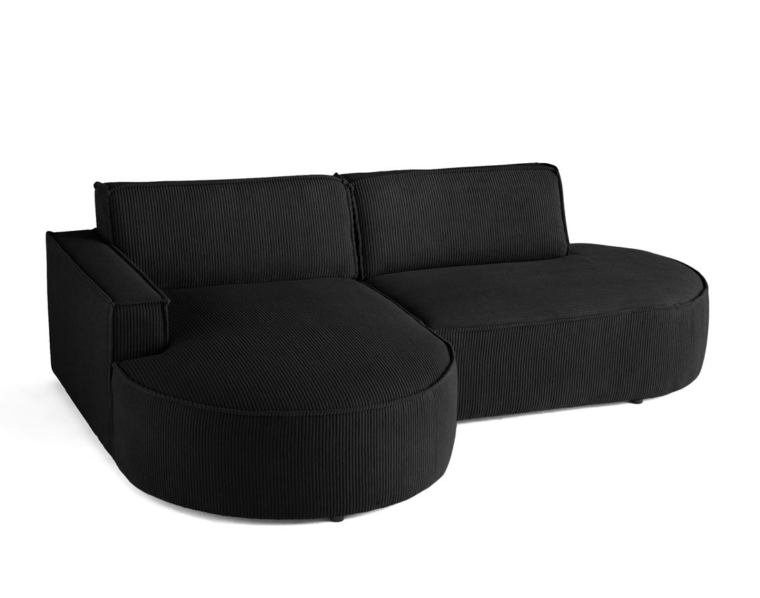 Canapé d'angle gauche aux formes arrondies 4 places en velours côtelé Spiaggia Canapé d'angle gauche aux formes arrondies 4 places en velours côtelé Spiaggia