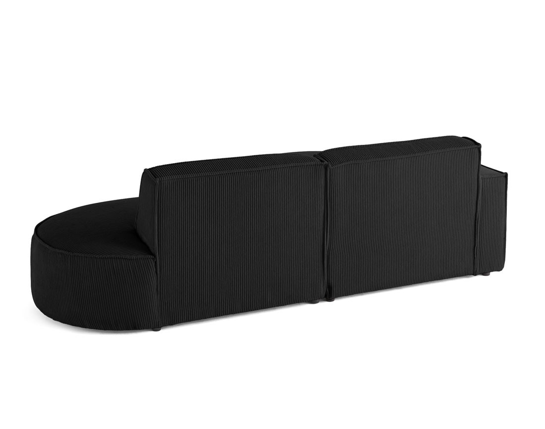 Canapé d'angle gauche aux formes arrondies 4 places en velours côtelé Spiaggia Canapé d'angle gauche aux formes arrondies 4 places en velours côtelé Spiaggia