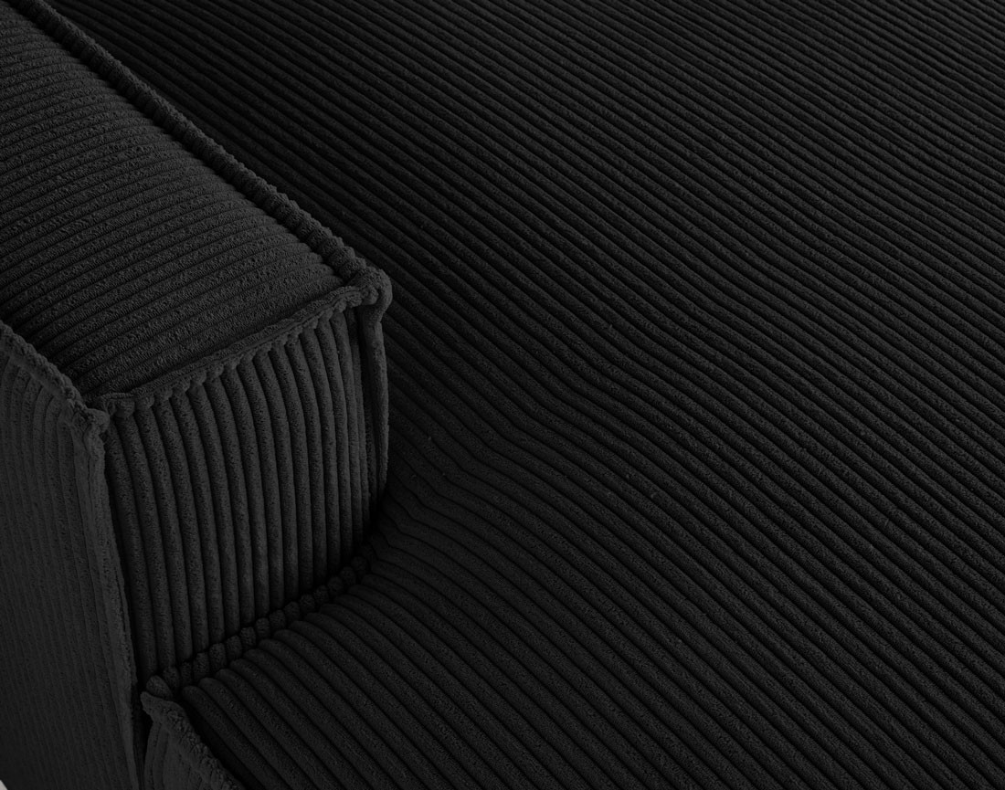 Canapé d'angle gauche aux formes arrondies 4 places en velours côtelé Spiaggia Canapé d'angle gauche aux formes arrondies 4 places en velours côtelé Spiaggia