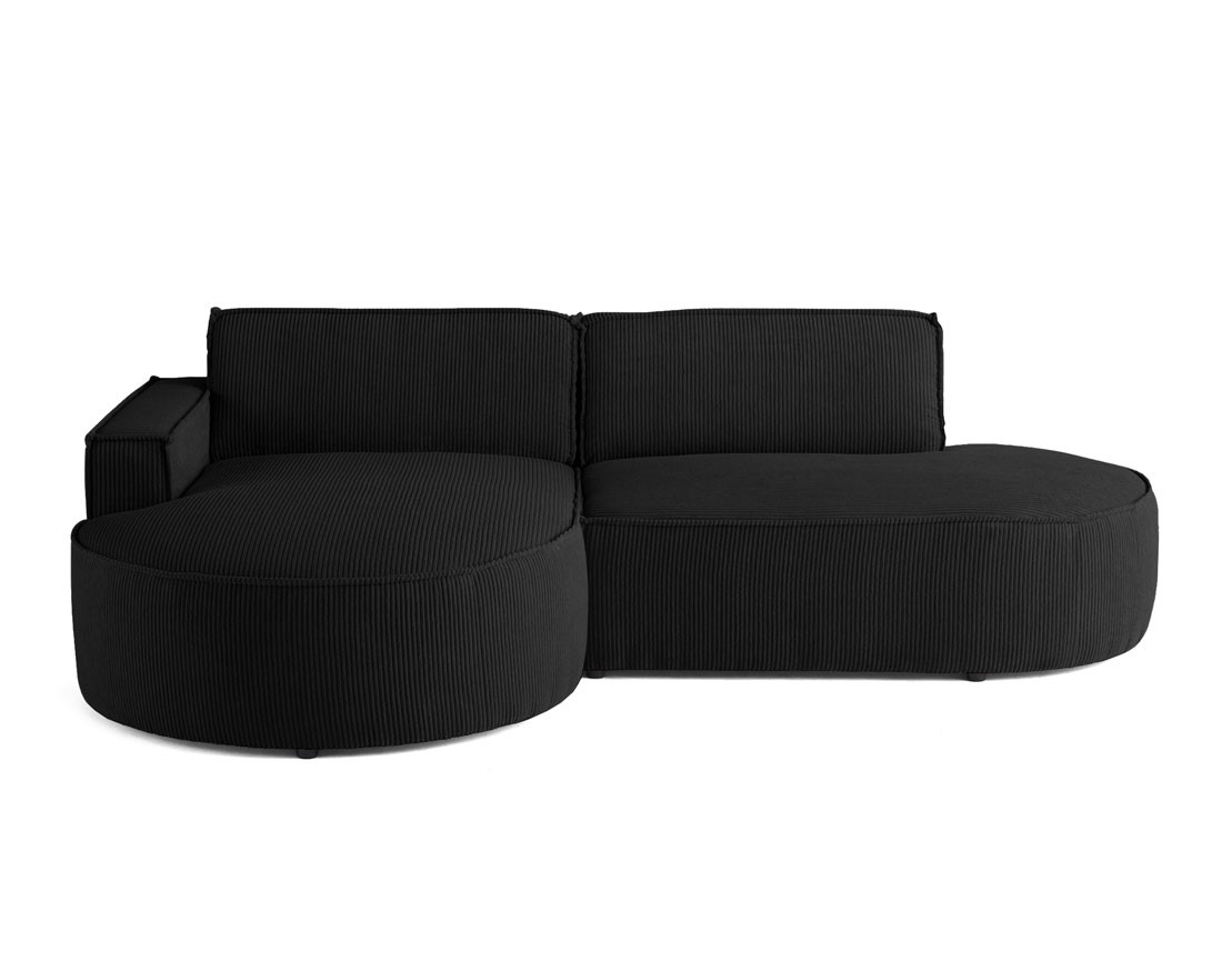 Canapé d'angle gauche aux formes arrondies 4 places en velours côtelé Spiaggia Canapé d'angle gauche aux formes arrondies 4 places en velours côtelé Spiaggia
