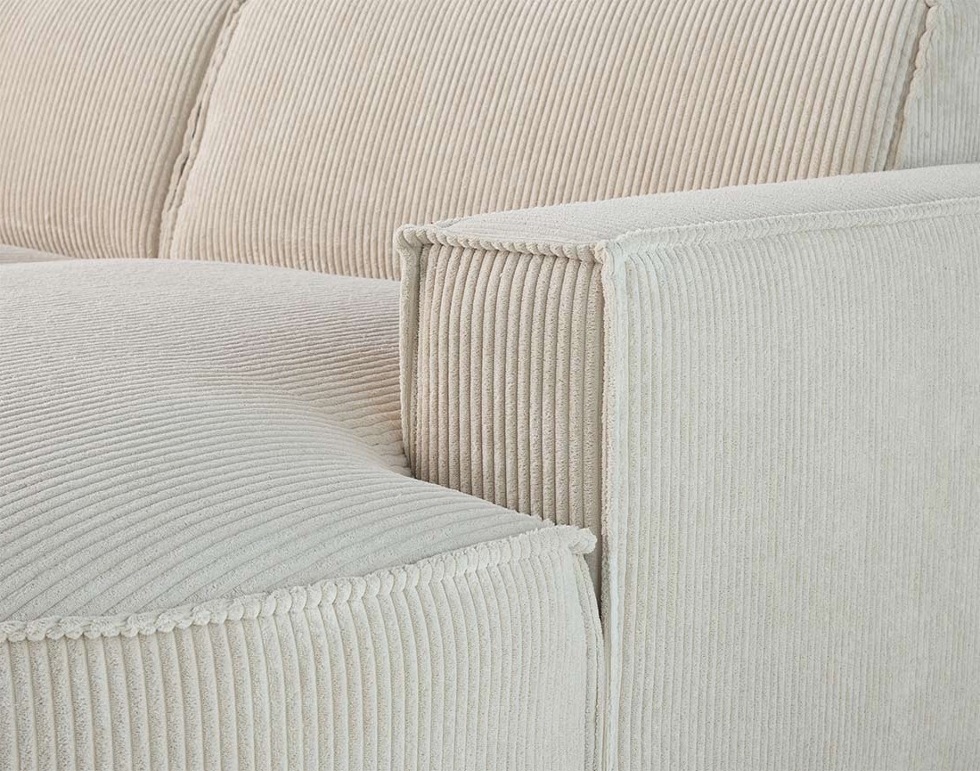 Canapé d'angle droit 5 places en velours côtelé Spiaggia Canapé d'angle droit 5 places en velours côtelé Spiaggia