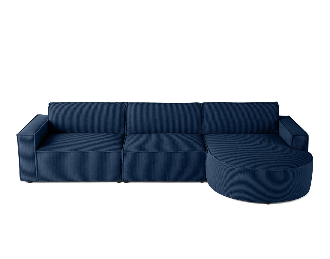 Canapé d'angle droit 5 places en velours côtelé Spiaggia