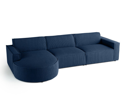 Canapé d'angle gauche 5 places en velours côtelé Spiaggia