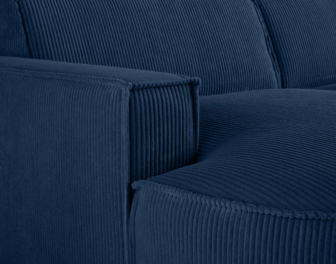 Canapé d'angle gauche 5 places en velours côtelé Spiaggia