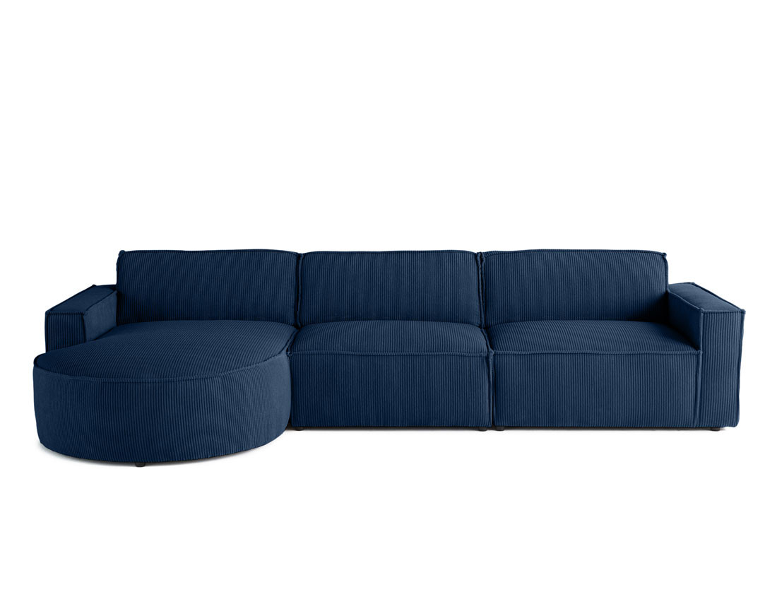 Canapé d'angle gauche 5 places en velours côtelé Spiaggia