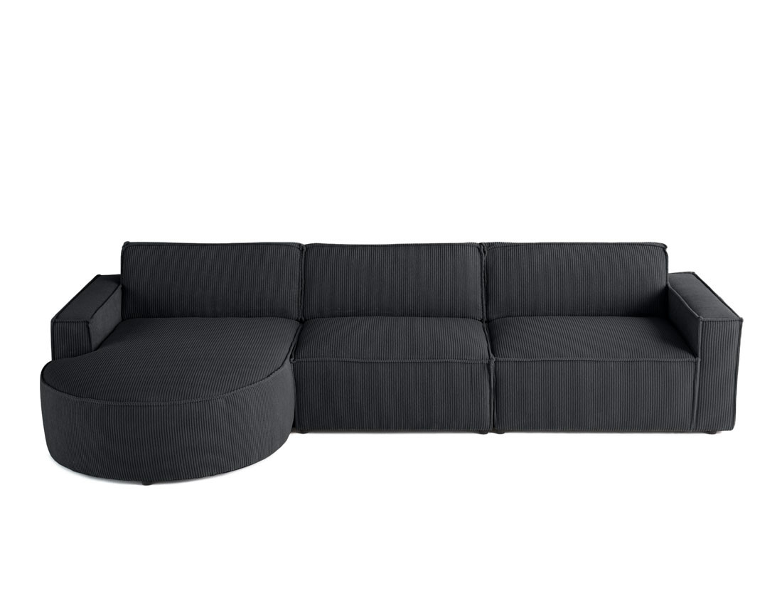 Canapé d'angle gauche 5 places en velours côtelé Spiaggia
