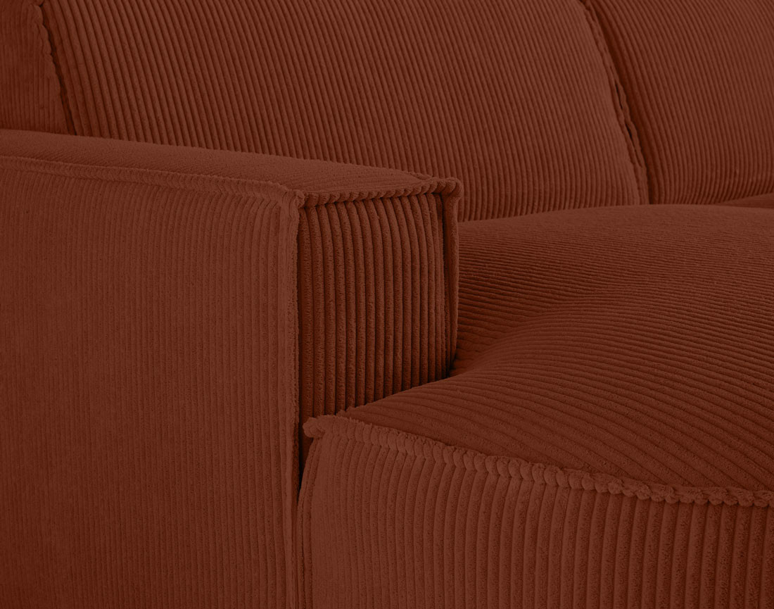 Canapé d'angle gauche 5 places en velours côtelé Spiaggia