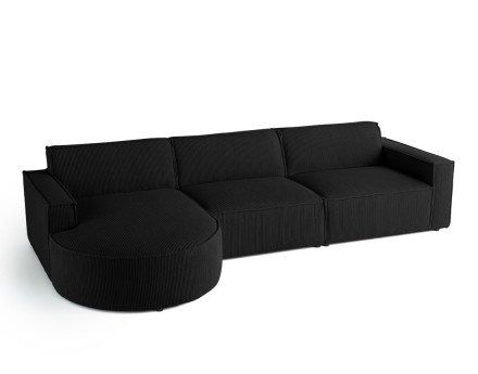 Canapé d'angle gauche 5 places en velours côtelé Spiaggia