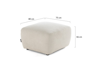 Pouf en tissu texturé Sorrente