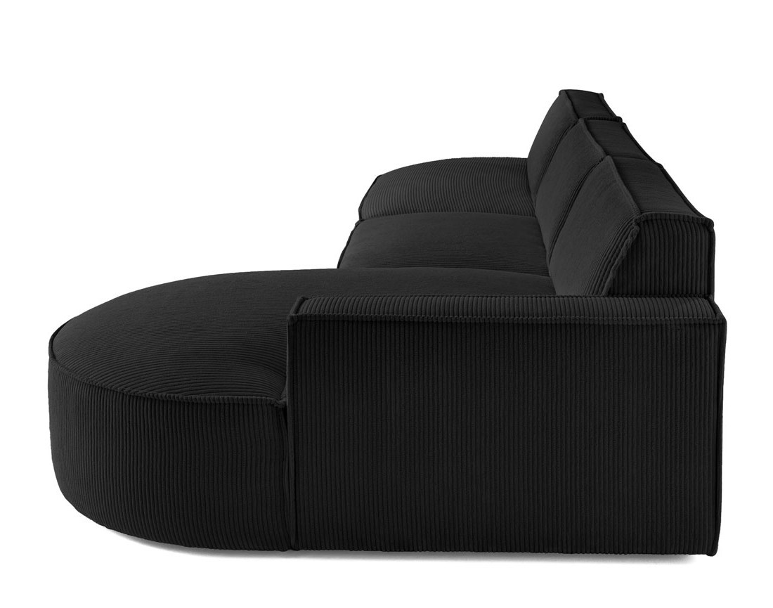 Canapé d'angle droit aux formes arrondies 5 places en velours côtelé Spiaggia Canapé d'angle droit aux formes arrondies 5 places en velours côtelé Spiaggia