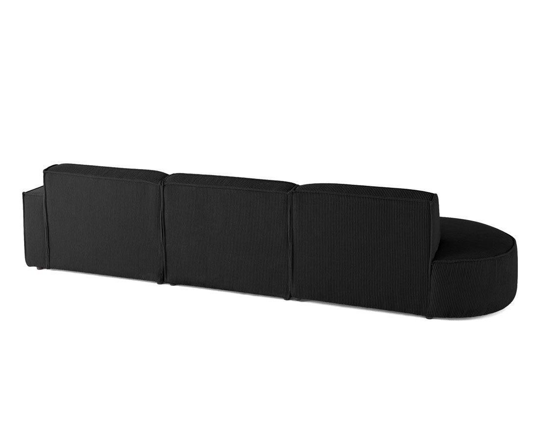 Canapé d'angle droit aux formes arrondies 5 places en velours côtelé Spiaggia Canapé d'angle droit aux formes arrondies 5 places en velours côtelé Spiaggia