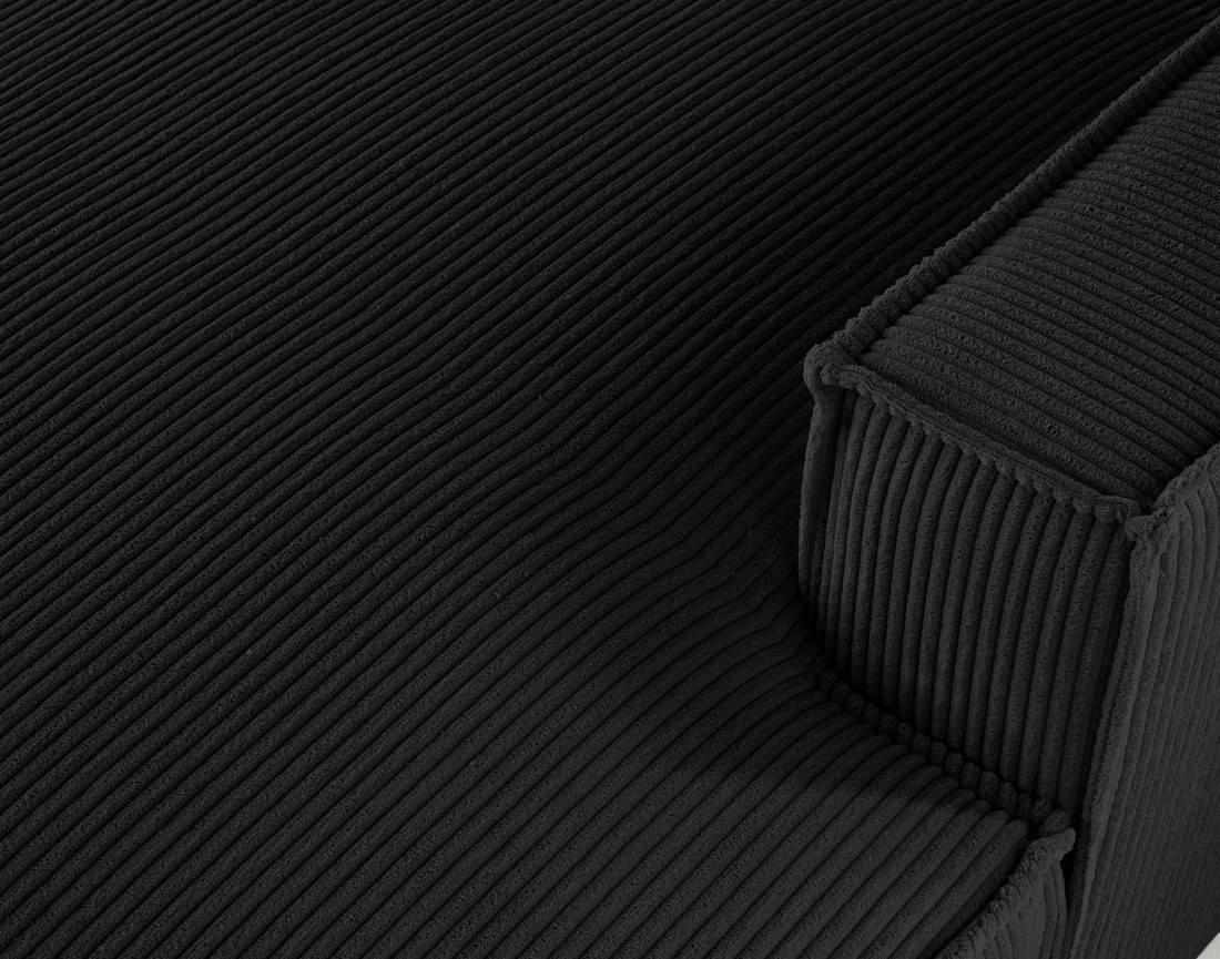 Canapé d'angle droit aux formes arrondies 5 places en velours côtelé Spiaggia Canapé d'angle droit aux formes arrondies 5 places en velours côtelé Spiaggia