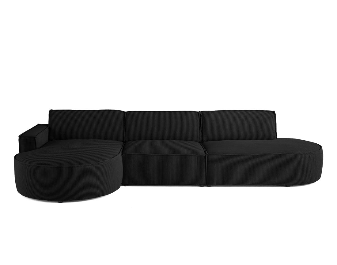 Canapé d'angle gauche aux formes arrondies 5 places en velours côtelé Spiaggia Canapé d'angle gauche aux formes arrondies 5 places en velours côtelé Spiaggia