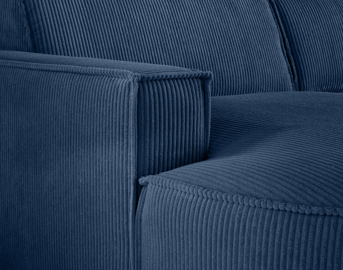 Canapé panoramique d'angle droit 7 places en velours côtelé Spiaggia