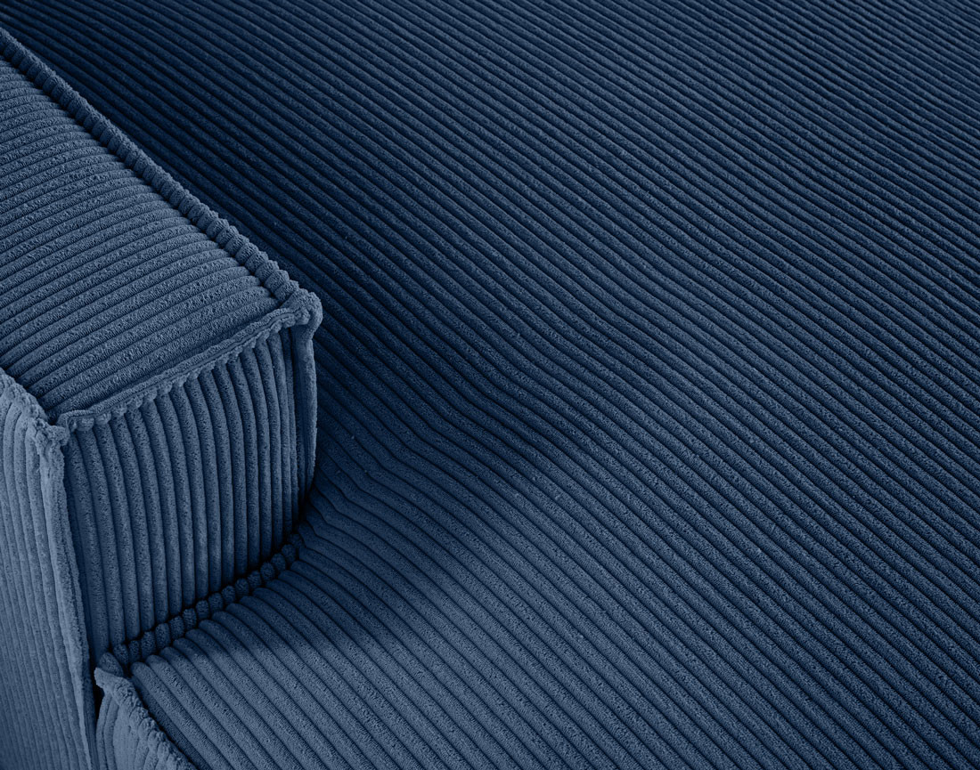 Canapé panoramique d'angle droit 7 places en velours côtelé Spiaggia