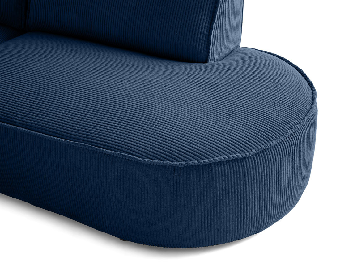 Canapé panoramique d'angle droit 7 places en velours côtelé Spiaggia