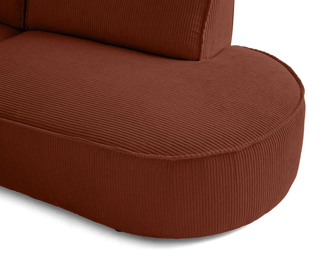 Canapé panoramique d'angle droit 7 places en velours côtelé Spiaggia