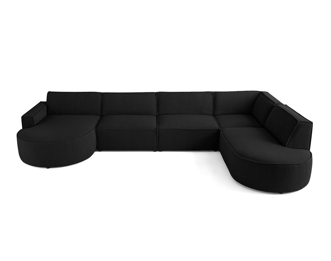 Canapé panoramique d'angle droit 7 places en velours côtelé Spiaggia Canapé panoramique d'angle droit 7 places en velours côtelé Spiaggia