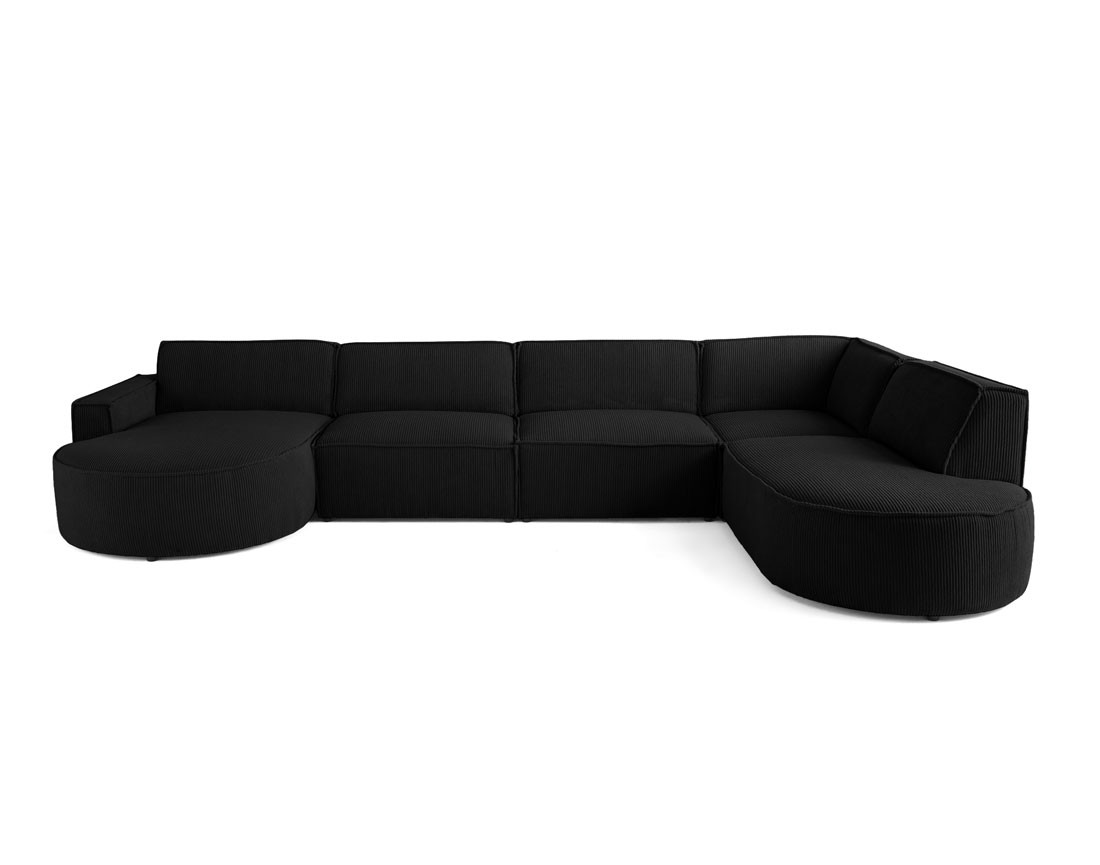 Canapé panoramique d'angle droit 7 places en velours côtelé Spiaggia Canapé panoramique d'angle droit 7 places en velours côtelé Spiaggia