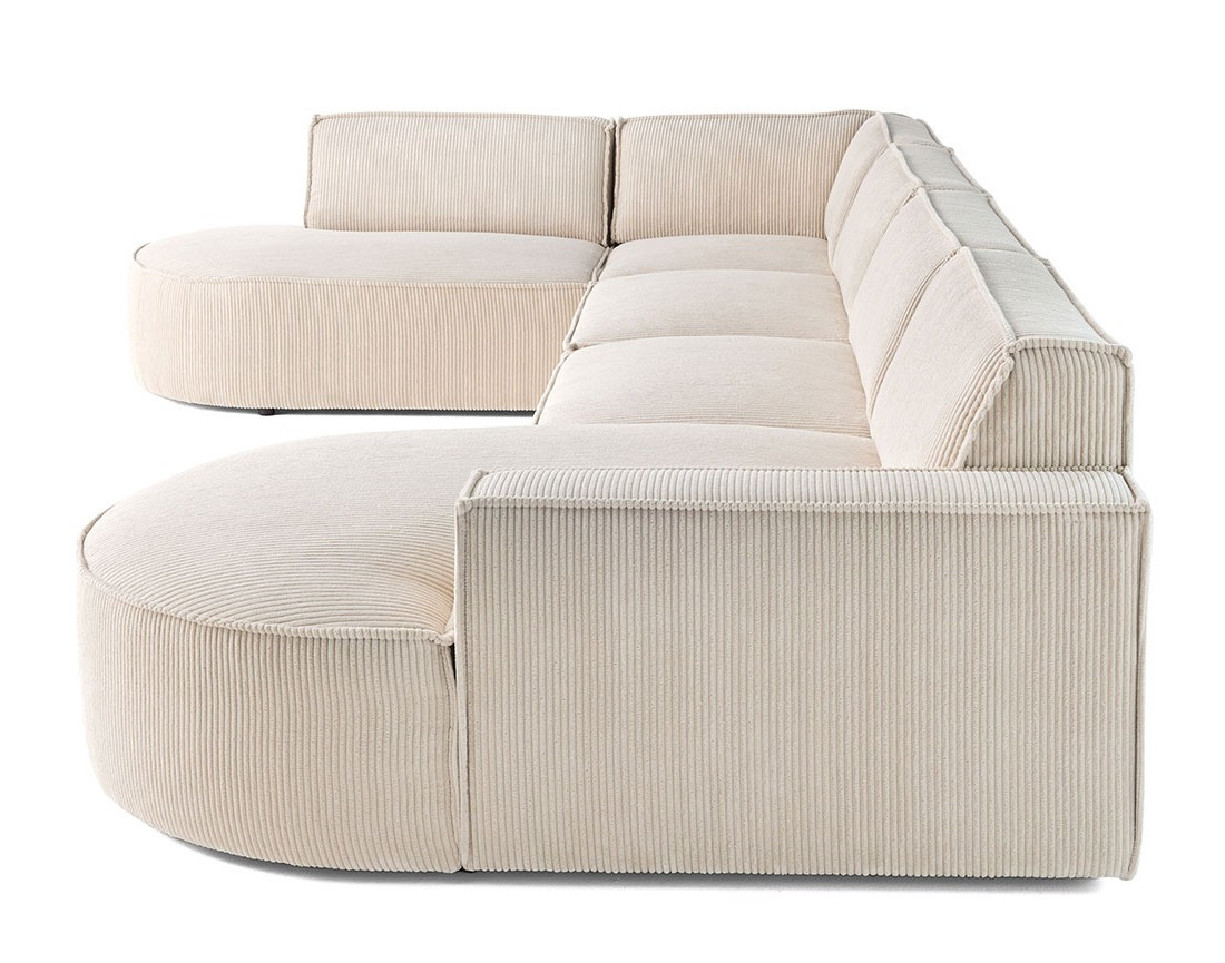 Canapé panoramique d'angle gauche 7 places en velours côtelé Spiaggia Canapé panoramique d'angle gauche 7 places en velours côtelé Spiaggia