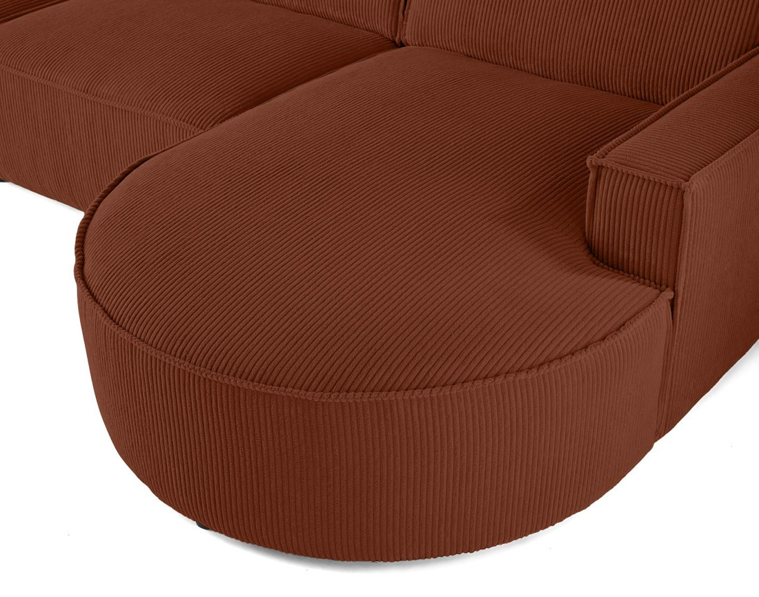 Canapé panoramique d'angle gauche 7 places en velours côtelé Spiaggia