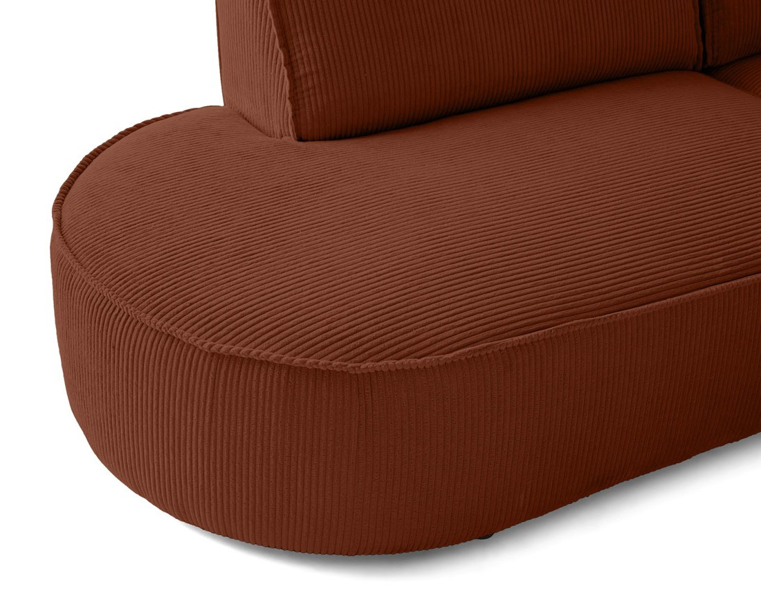 Canapé panoramique d'angle gauche 7 places en velours côtelé Spiaggia