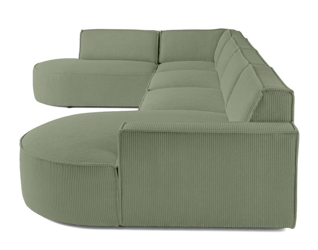 Canapé panoramique d'angle gauche 7 places en velours côtelé Spiaggia