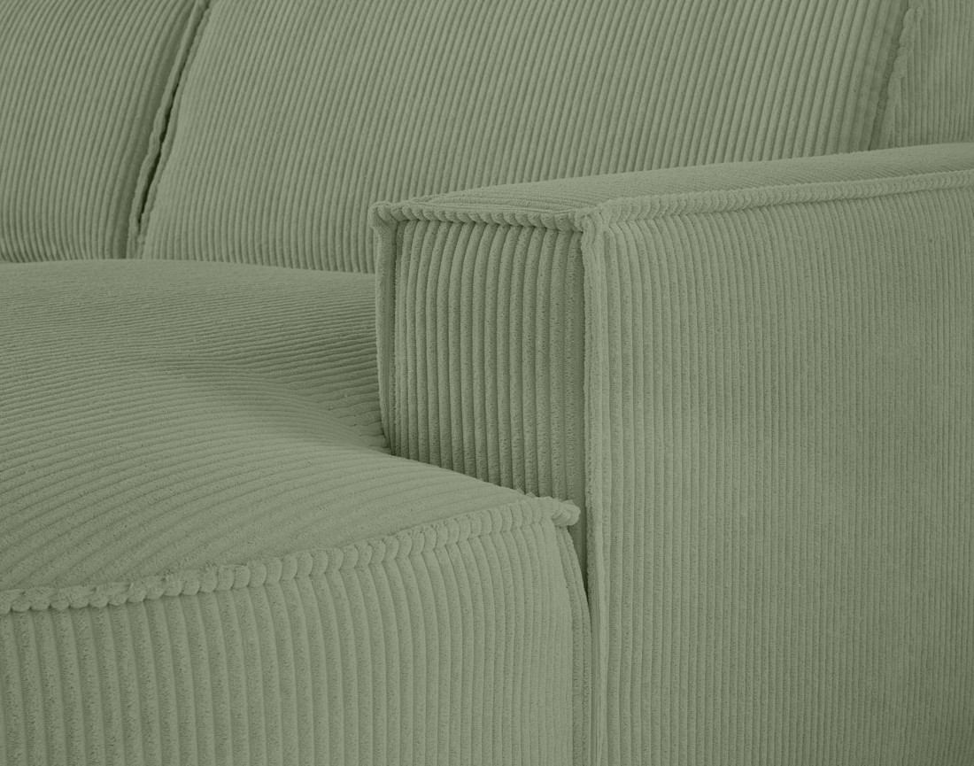 Canapé panoramique d'angle gauche 7 places en velours côtelé Spiaggia