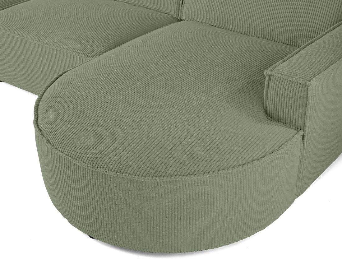 Canapé panoramique d'angle gauche 7 places en velours côtelé Spiaggia