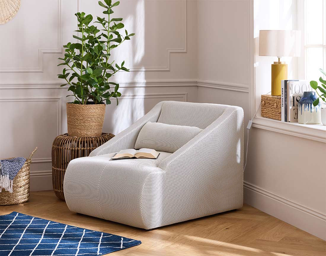 Fauteuil en tissu mailles 3D Onyx