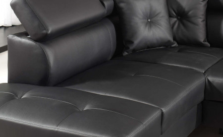 Lisbona - Canapé d'angle convertible - en PU - avec têtières réglables - Gauche Lisbona - Canapé d'angle convertible - en PU - avec têtières réglables - Gauche