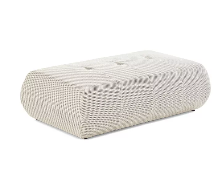 Pouf d'appoint en tissu mailles 3D Onyx