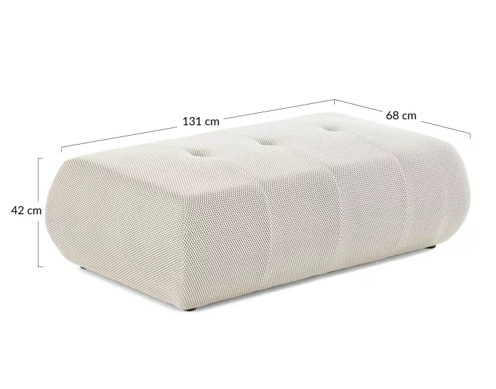 Pouf d'appoint en tissu mailles 3D Onyx