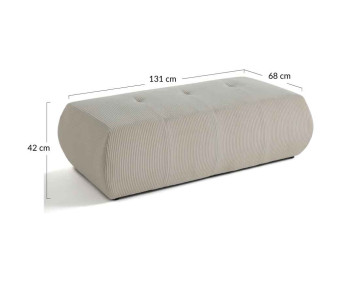 Pouf modulable en velours côtelé Onyx