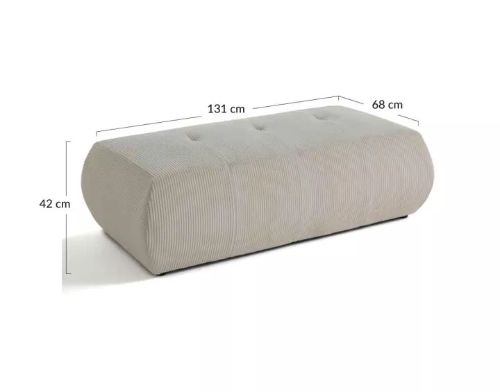 Pouf modulable en velours côtelé Onyx