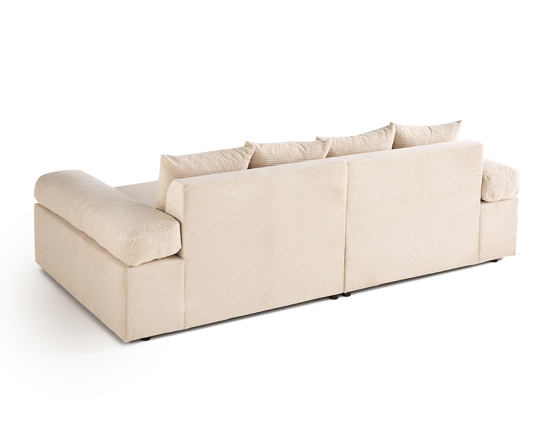 Canapé 4 places avec une assise profonde en velours côtelé