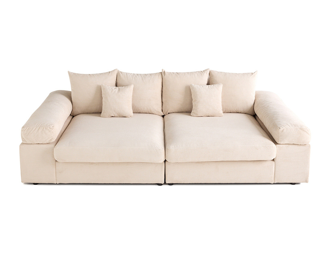 Canapé 4 places avec une assise profonde en velours côtelé