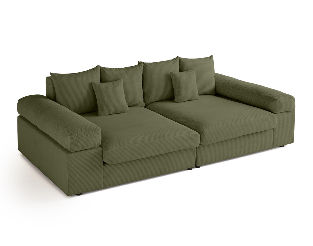 Canapé 4 places avec une assise profonde en velours côtelé Canapé 4 places avec une assise profonde en velours côtelé